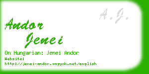 andor jenei business card